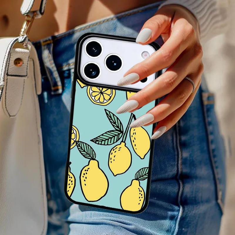 Summer Fruit Lemon Phone Case For iPhone 17 Air 14 15 13 12 Max Cover For Apple 16e 11 Pro Max Plus Coque