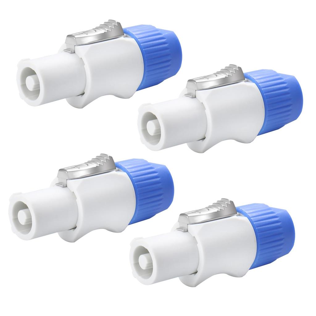 Heavy-Duty PowerCon Connectors, 3-Pin AC Male and Female, 250V 20A, High-Performance Aviation-Grade for Stage Lighting and Audio Equipment.
