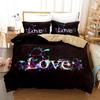 Love Heart Duvet Cover Set King Size Valentines Bedding Set Pink Love Heart Pattern Soft Microfiber Fabric For Girls Women Quilt