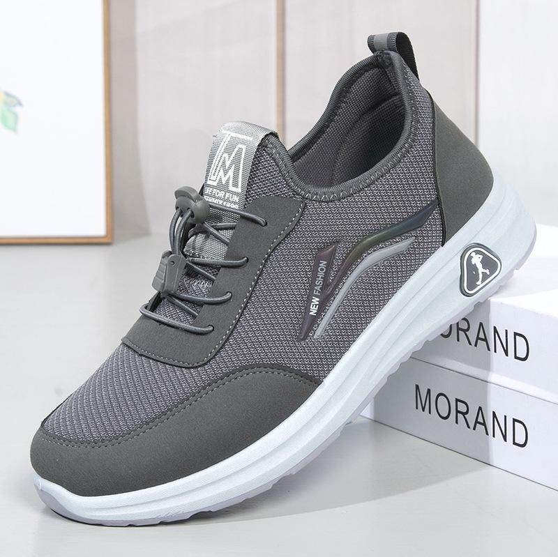 Stepping shoes men's 2024 spring new men's casual single shoes soft sole breathable middle-aged and elderly dad shoes