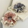 Fashionable and Sweet Check-patterned Fabric Hair Band with A Big Hairpin and A Headband for A Chic Ponytail
