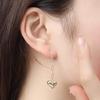 925 Silver Gold Plated Heart Clip Chain Earrings