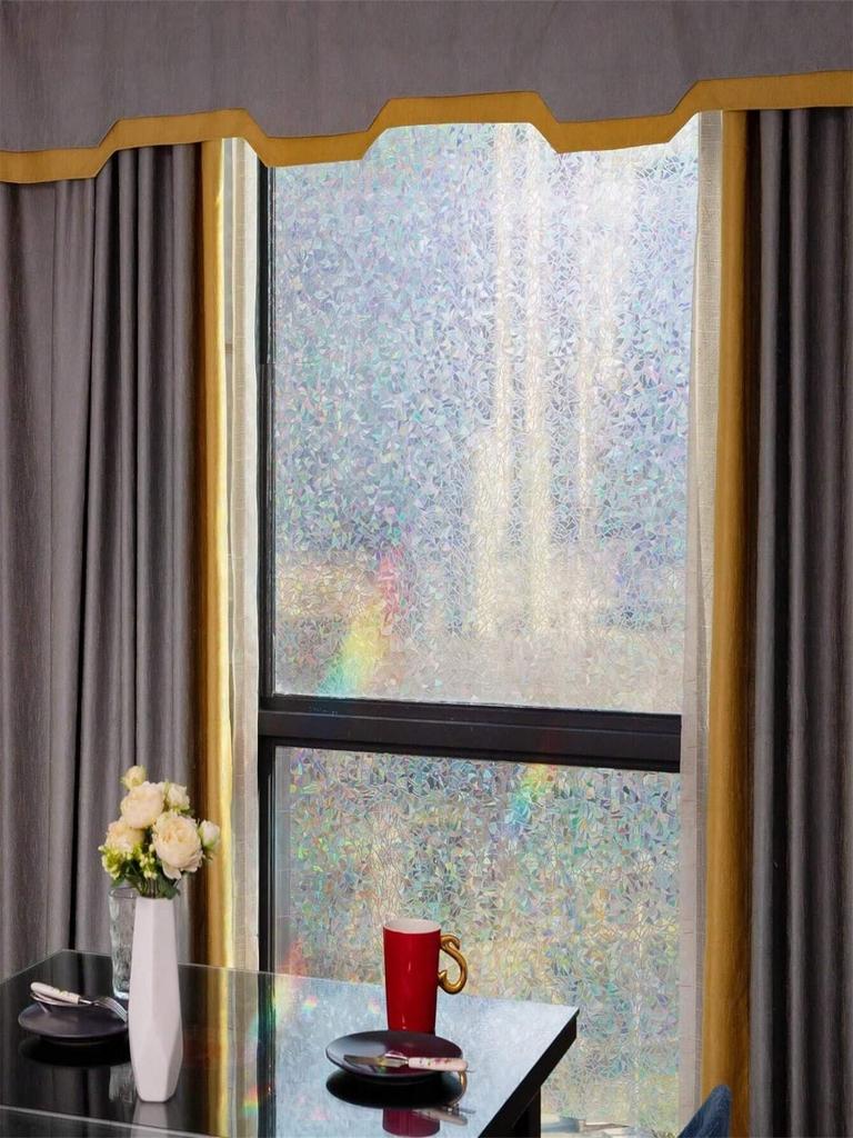 Rianbow Privacy Window Film - UV/Heat Blocking Stickers Anti-Glare Static Cling for Home Office Bathroom Glass Doors