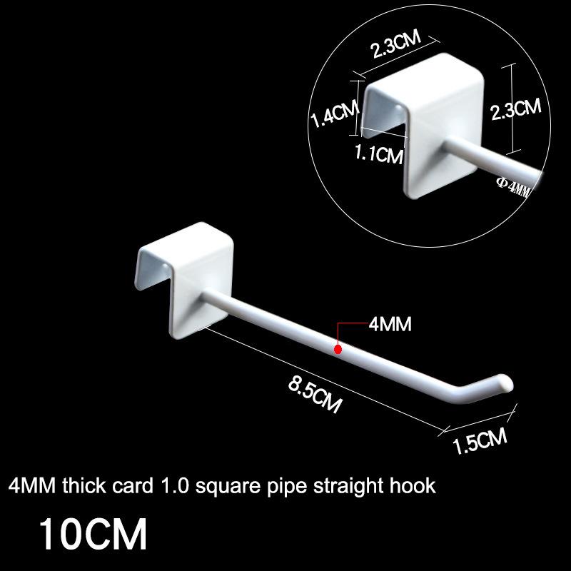 10PCS Retail Shop Peg Goods Display Shelf Supermarket Hanger Hooks Multi-Purpose Square Tube Rack Punch-free Hooks