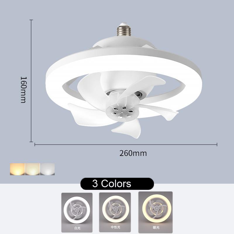 

E27 Ceiling Fan With LED Light And Remote Control 360° Rotating Chandelier Lamp RGB 3 Speed Silent For Room Kitchen Lighting