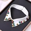 Vintage Women Sequins Detachable Collars Faux White Black False Collars Woman Tie Fashion Removable Diamond Fake Collar Women