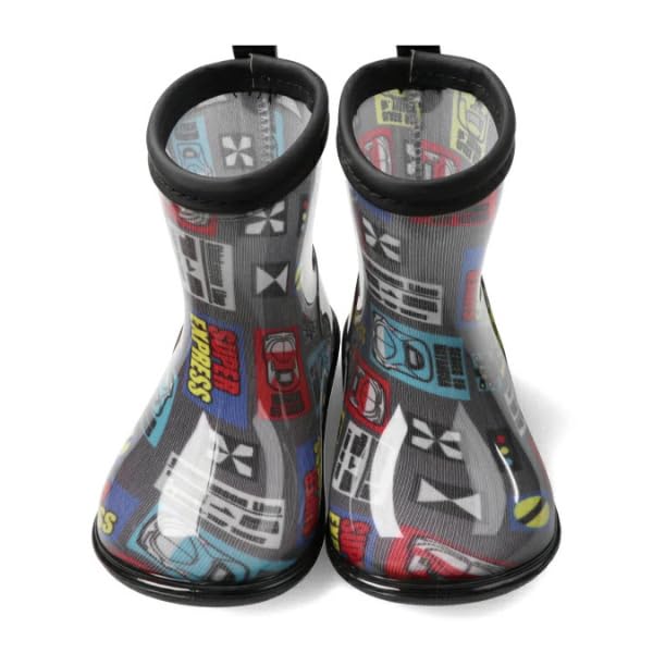Kids' Boys' Shinkansen Rain Boots, JR Train Design, Hayabusa and Komachi Design, Doctor Yellow (Black, 19cm)