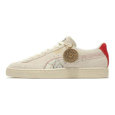 Suede CNY Papermaking Unisex Sneakers Cream For-All-Time-Red Pristine 392950-01