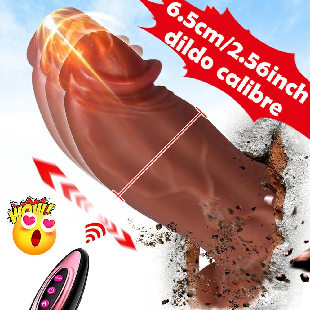 Giant Realistic Thick Dildo with 9 Vibration and 3 Insertion Modes, Featuring Powerful Suction Cup and Remote Control - Female Couples Sex Toy