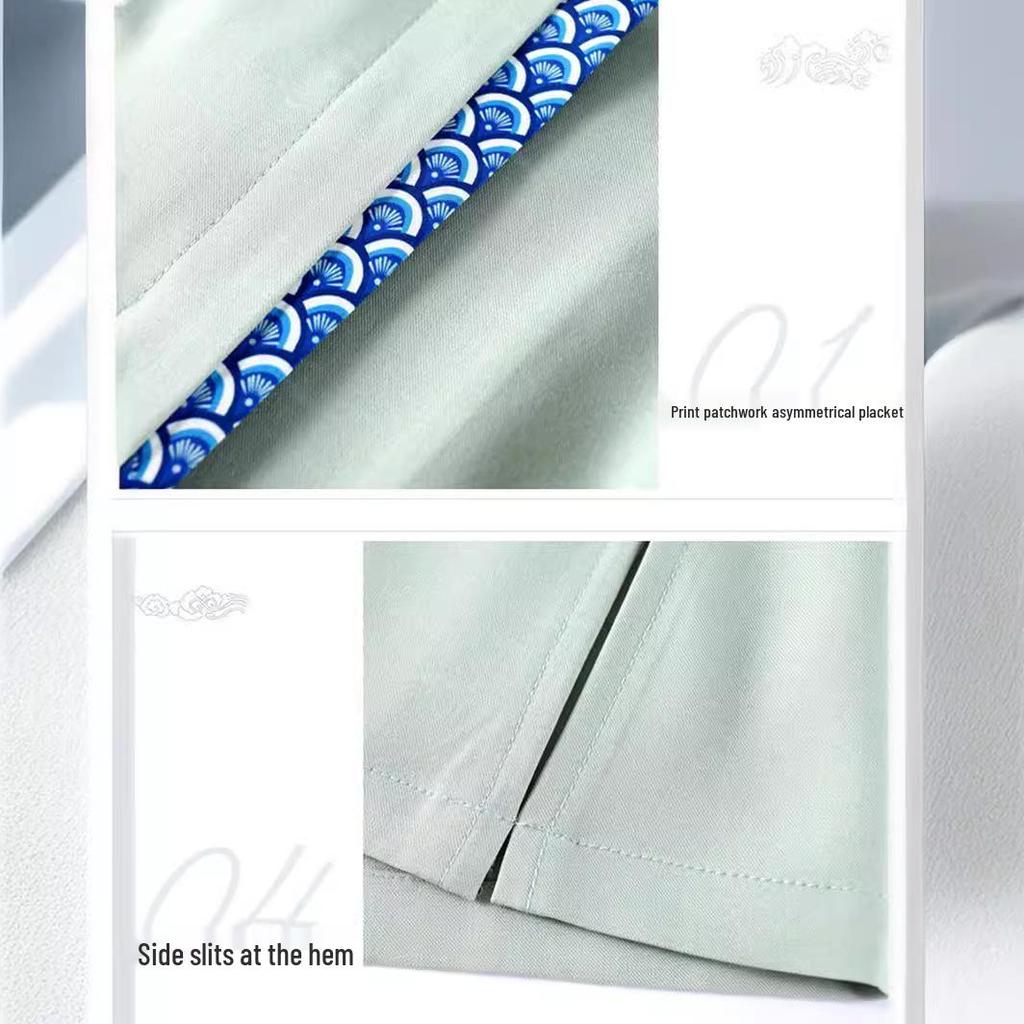 Chinese Style Short Sleeve Cleaning Uniform for Hotel and Office Staff