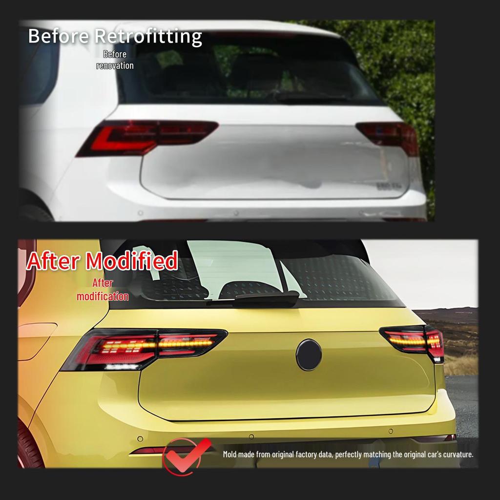 Compatible with 2021-2024 Volkswagen Golf 8 MK8: Upgrade Low-Spec to High-Spec LED Flowing Taillights.