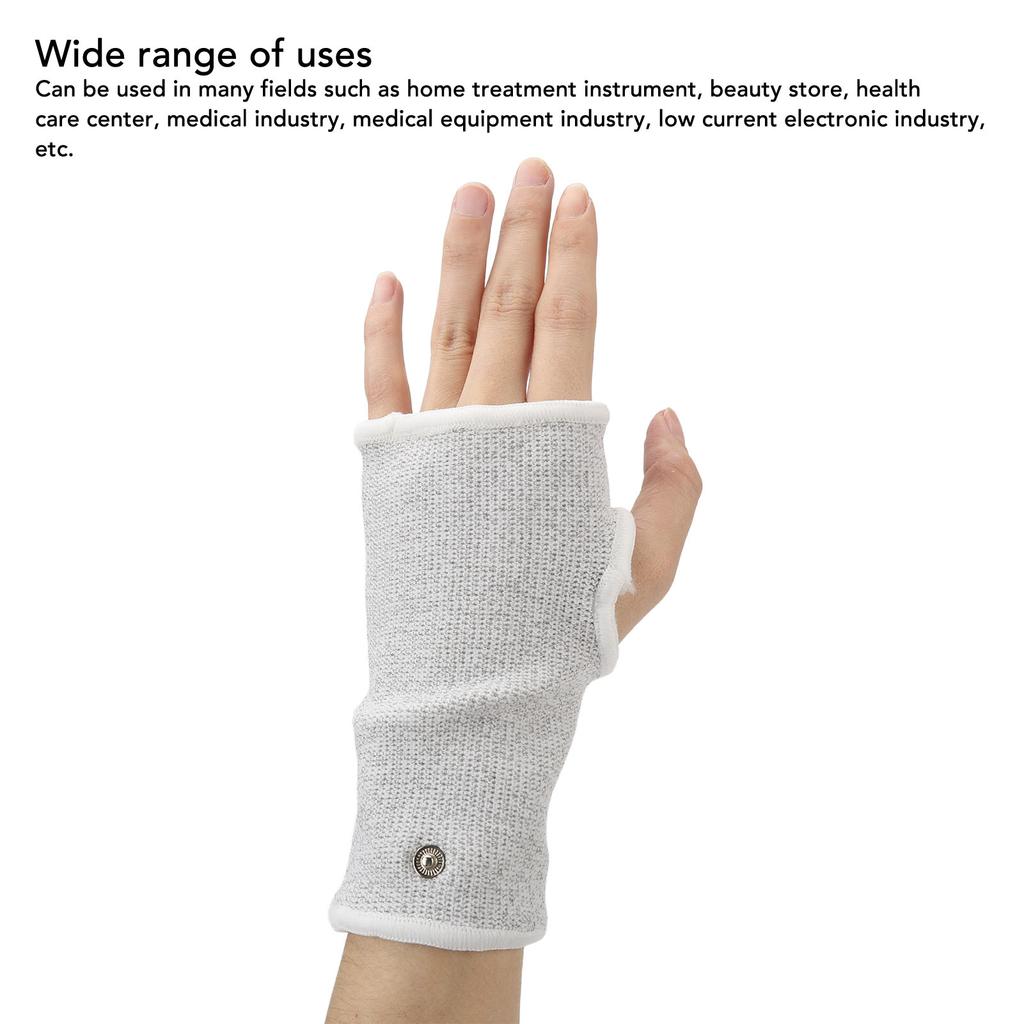 1 Pair Electrode Massage Wrist Guard Silver Fiber Breathable Conductive Electrode Massage Wristband for Treatment