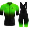 2025 Sykkelsett med høy synlighet for menn - Kortarmet trøye + Polstret shortssett Fukttransporterende sykkel-sportsklær