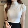 Casual Women Clothing Knitted T-Shirt Women Tops Solid High Stretch Slim Women Blouses Silm Summer Tee Shirt