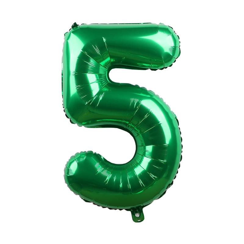1pcs 32inch Large Dark Green Number Balloons Spring Jungle Safari Birthday Party Foil Balloon 0 1 2 3 4 5 6 7 8 9 globos Balls
