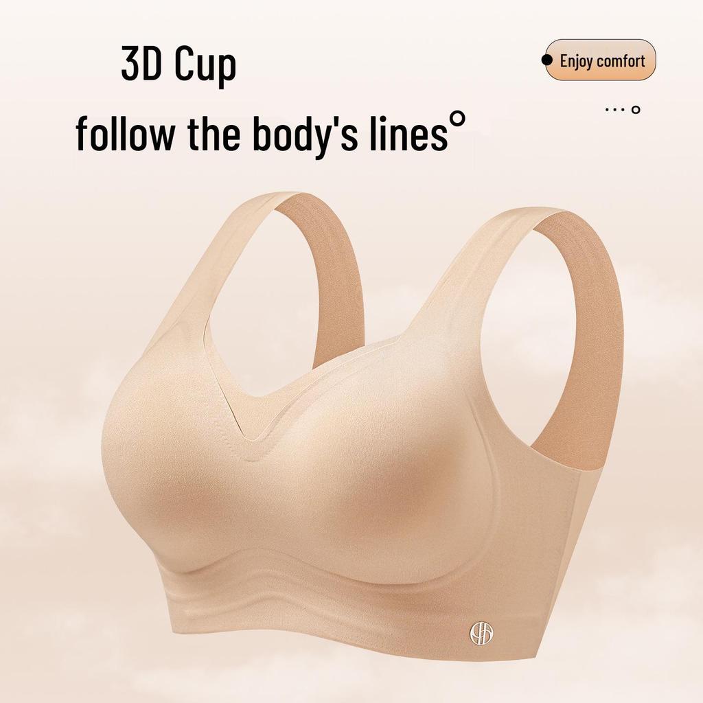 Women's Anti-Sagging Seamless Sports Bra with Gathered Support and Stylish Back Design