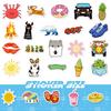 100 Small Size 4cm Small Fresh Mixed and Match Children's Cartoon Stickers Water Cup Stationery Creative Cute Stickers