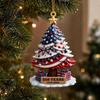 Customized Souvenirs for Friends USA 250th Anniversary Christmas Tree Pendant, Acrylic Memorial Hanging Ornament American Patriotic 1776 to