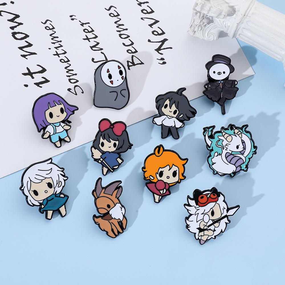 105 Spilla Metallica Animazione Miyazaki Hayao Cincillà Ponyo Sosuke Spilla in Lega Decorazione Accessori Zaino