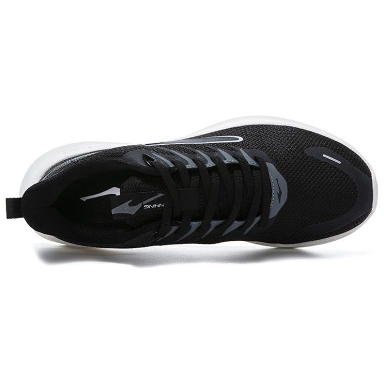Erke Comfortable Shock Absorbing Wear Resistant Low Top Running Shoes Women Sneakers Black Gray 12123303204-004