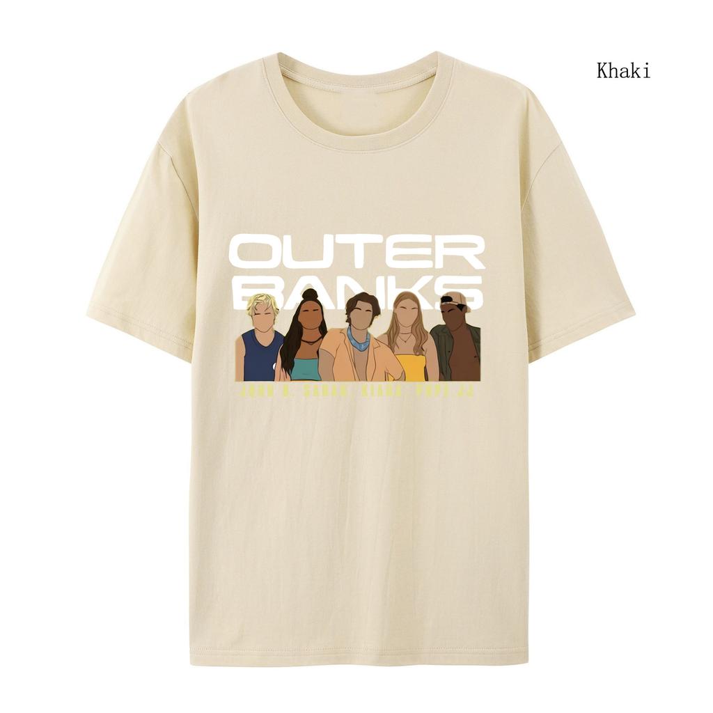 Women's Cotton T-shirt  Sleeves Outer Banks Cotton T-shirt Graphic Anime Print Pullover Men Cotton T-shirt Women Clothes