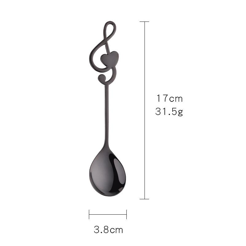1pc 304 stainless steel note heart-shaped spoon coffee dessert spoon children's large dining spoon