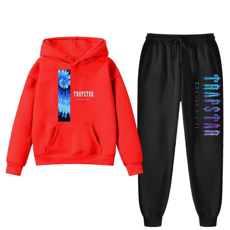 Womens Winter Casual Hooded Sweatshirt Pants Set With Print Loose Fit Streetwear