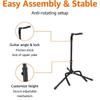 Portable Universal Guitar Stand - Collapsible Single Stand with Safety Lock for Travel - Compact Tripod Design