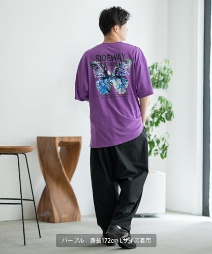 IMPROMES Casual SIDEWAYSTANCE Art Butterfly Short Sleeve T-Shirt, Men's, White