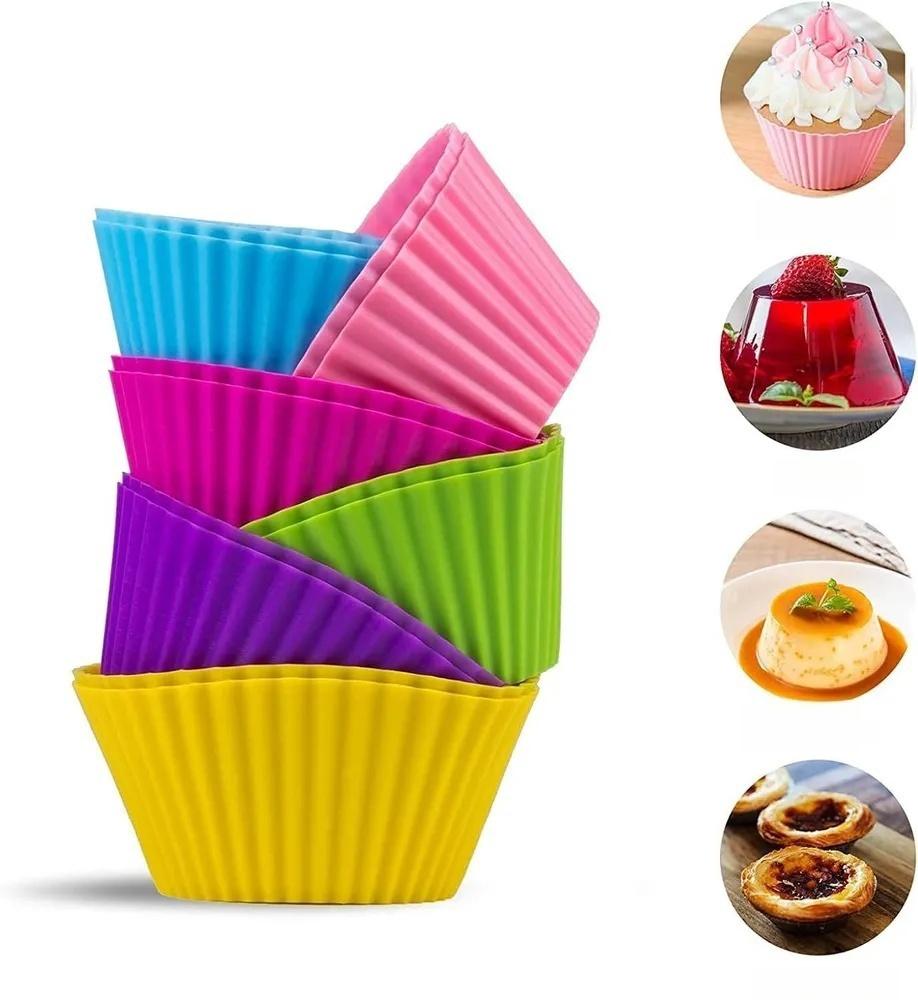 12/24Pcs Silicone Cup Cake Tool Bakeware Baking Mold Cupcake and Muffin for Cake Making Kitchen