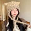 Multicolor Knitting Beanie Windproof Knitted Hat High Quality Long Loose Hat Headdress  Woman