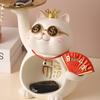 Japanese Style Resin Lucky Cat Storage Tray - Housewarming & Decorative Gift Ornament