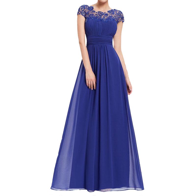 Wedding Dress Women Fashion O-Neck Floor-Length Plus Size A-Line Dresses