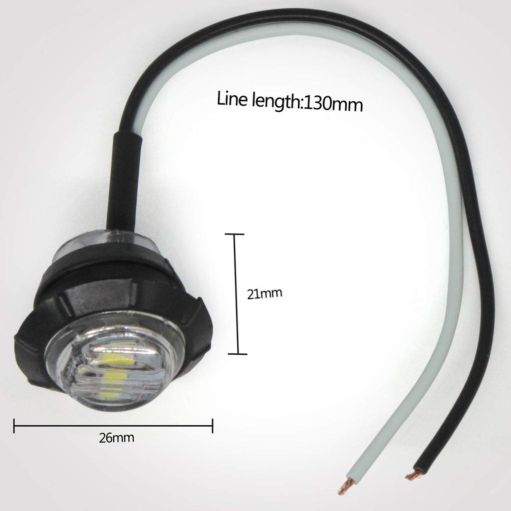 X-STYLE White Car LED Side Marker Lights, 3 Rows Custom LED Decorative Parts,