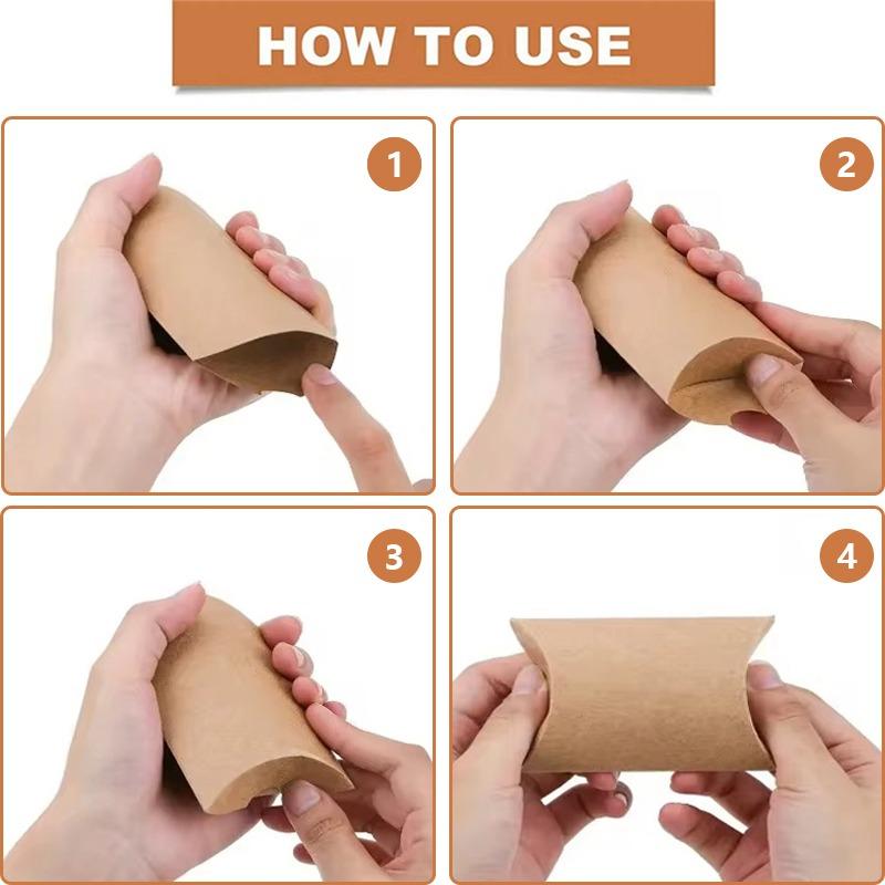 50/100PCS Pillow Candy Paper Box Kraft Paper Gift Packaging Box Candy Chocolate DIY Christmas Wedding Birthday Party Decoration