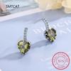 Heart Genuine Natural Garnet Red Ruby 925 Sterling Silver Stud Earrings for Women Fashion Statement Gemstone Jewelry Oorbellen