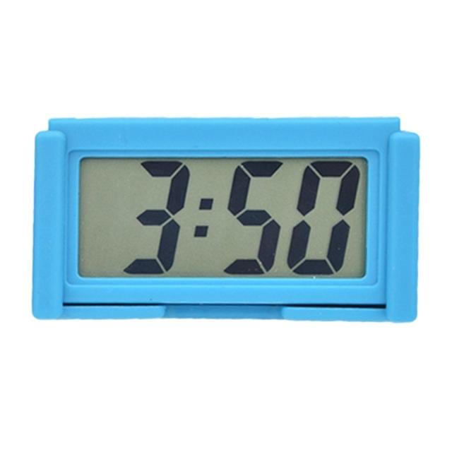 Car Interior Time Display Clock Button Battery Powered Clock Stick-On Mini Clock for Home Kitchen Bathroom