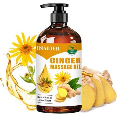 Unscented Piece Ginger Massage Oil Essential for Lymphatic Drainage Therapy, Spa Relaxing, Muscle, and Body Massage 1 Pcs 200ml
