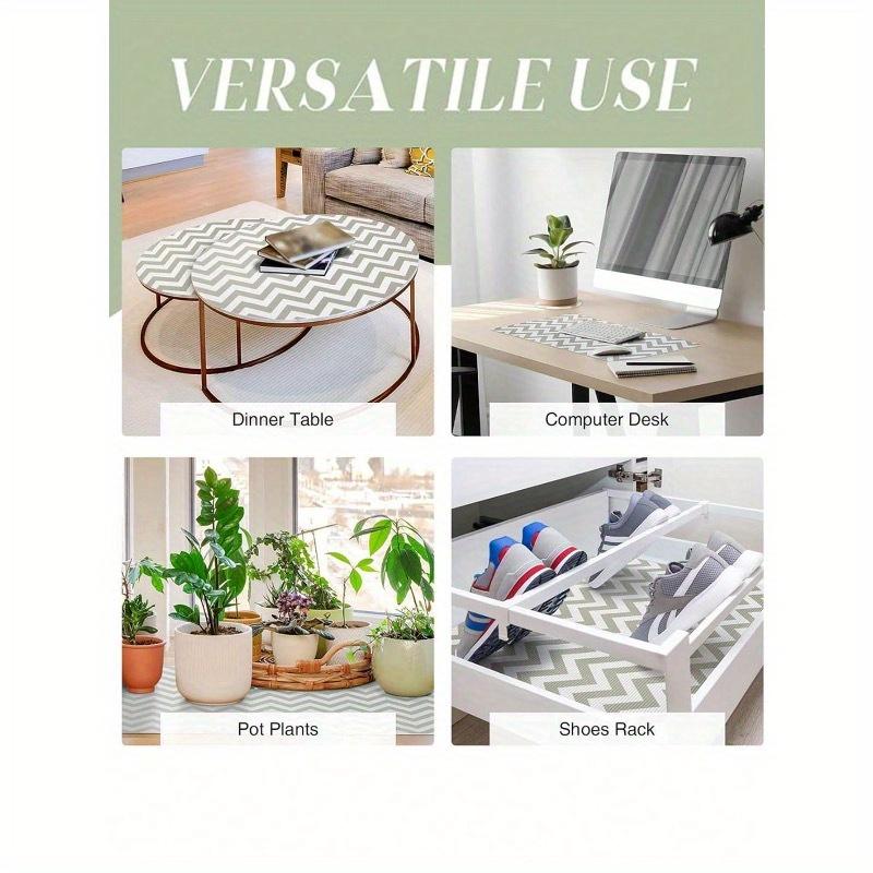 1 Roll Grey Thickened Shelf Liner for Kitchen Cabinets Non-Adhesive Drawer Liner Non-Slip Cupboard Liner Washable EVA Refrigerator