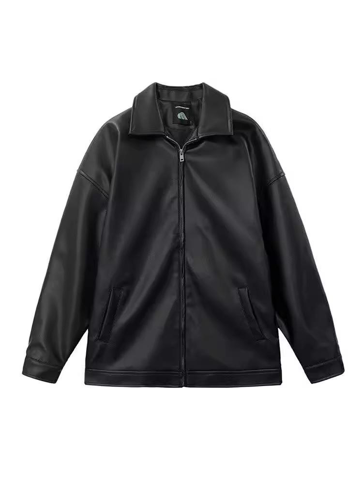 Men's Retro Leather Jacket: High-End Autumn/Winter Streetwear, Korean Style, Cool Lapel, Loose Fit Motorcycle Jacket