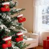 4-32pcs Creative Christmas Boot Hanging Pendant Gold Santa Claus Bow Stocking Party Xmas Tree Red Socks Drop Ornaments Supplies