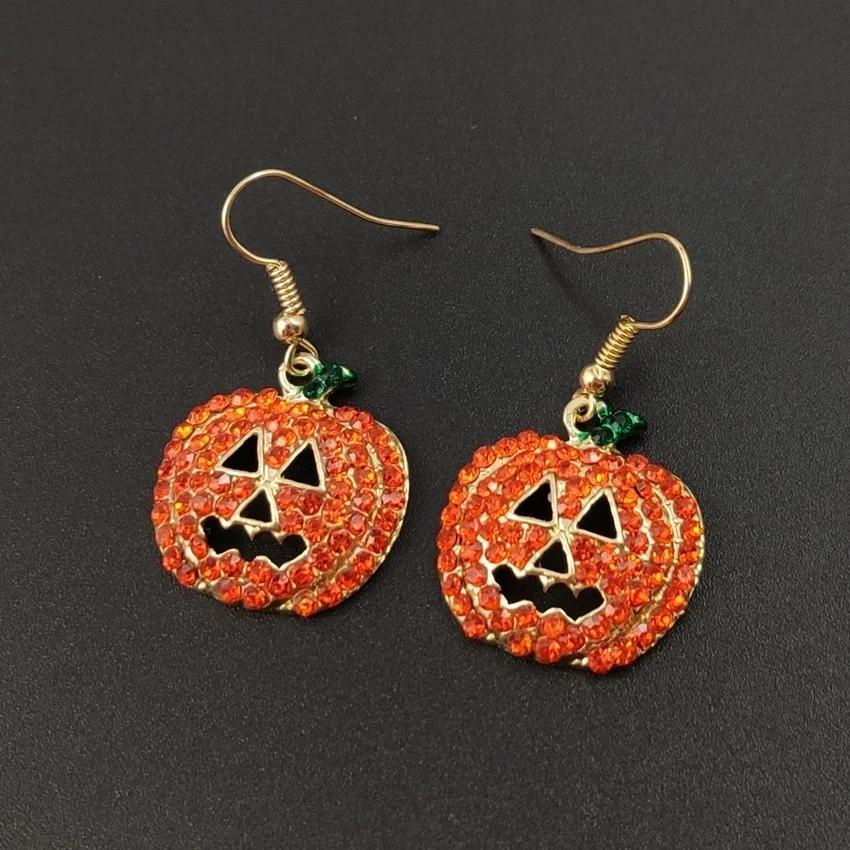 Halloween Earrings Pumpkin Skull Metal Earrings Female Jewelry Ghost Festival Female Ear Jewelry