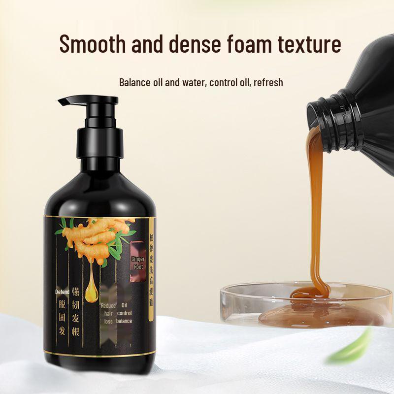 Gao Ti Ya Old Ginger King Anti-Hair Loss & Strengthening Shampoo: Plant-Based, Oil Control, Dandruff Removal, Volumizing, Smoothing.