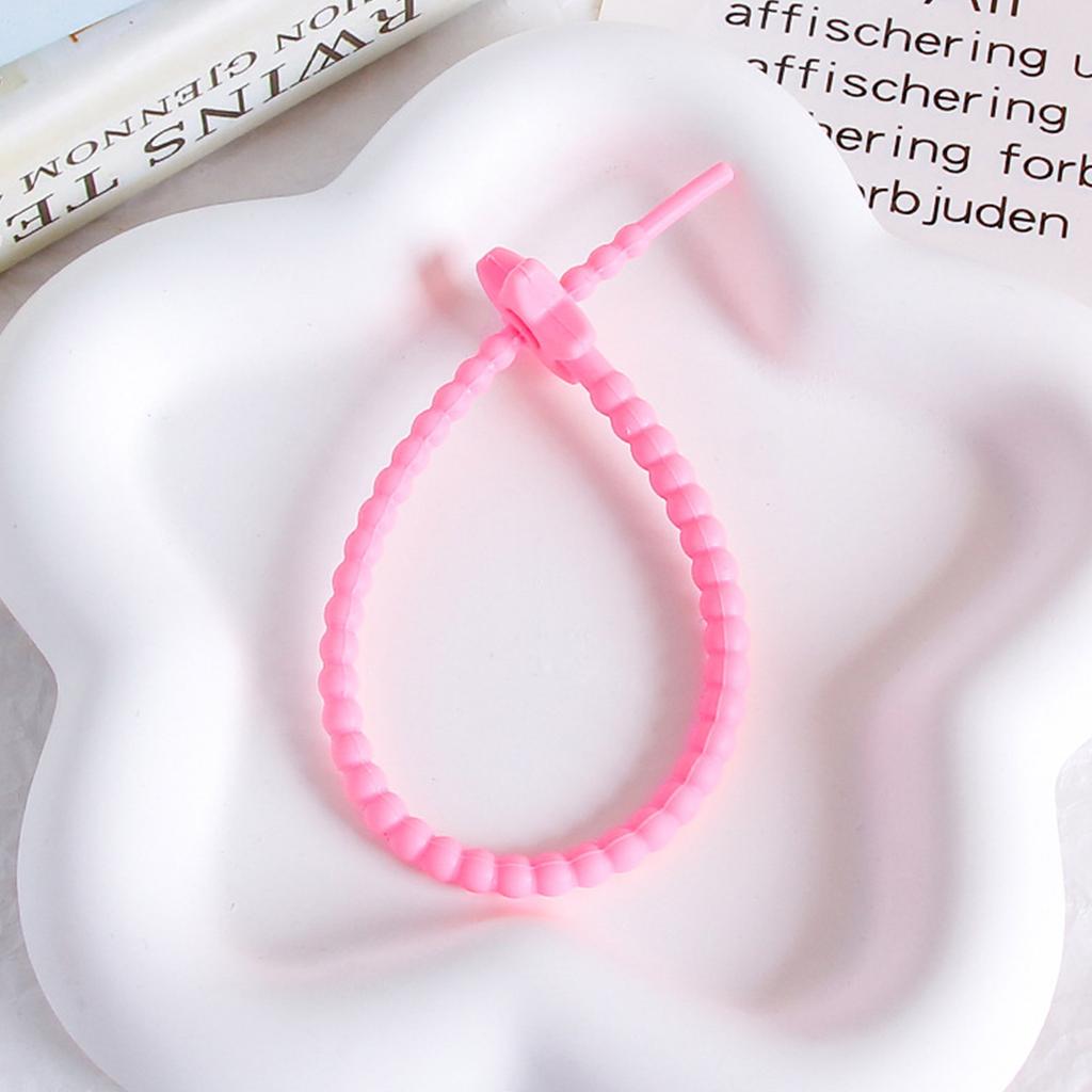 Étoile à cinq branches colorée 22cm Corde en silicone DIY Bijoux Porte-clés Accessoires Étiquettes de robe Corde Ruban de fixation pour câble de données