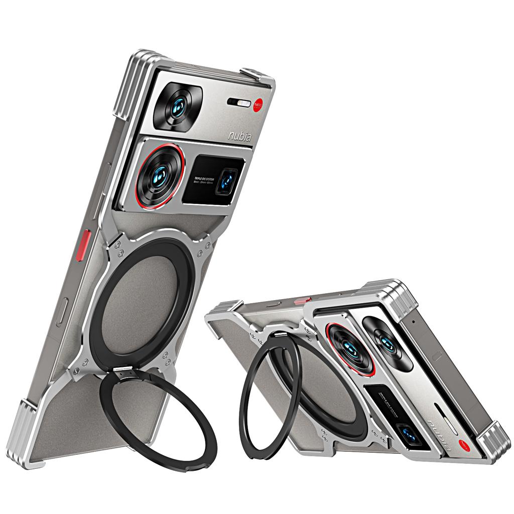 For ZTE Nubia Z60 Ultra/Z60 Ultra Leading Kickstand Case Metal Bumper Magnetic Phone Cover