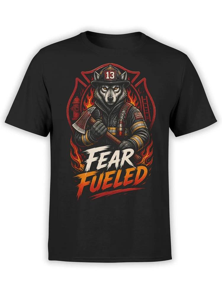 Fear Fueled Wolf Firefighter Tshirt Unisex S