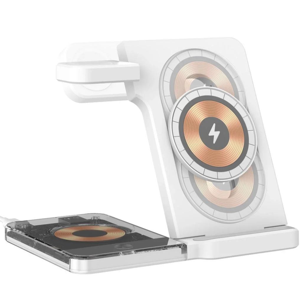 Magnetic Wireless Charger 15W 5-in-1 Wireless Charger Clock Wireless Charger for IPhone IWatch Ultra AirPods Samsung