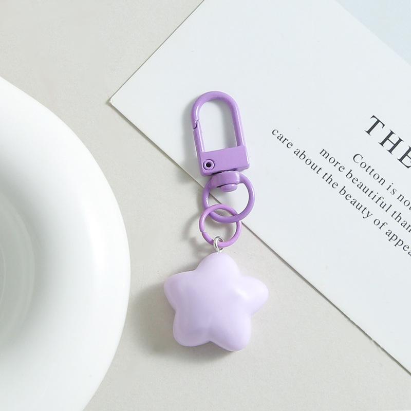 Colorful pentagram star pendant cartoon bag metal keychain jewelry pendant