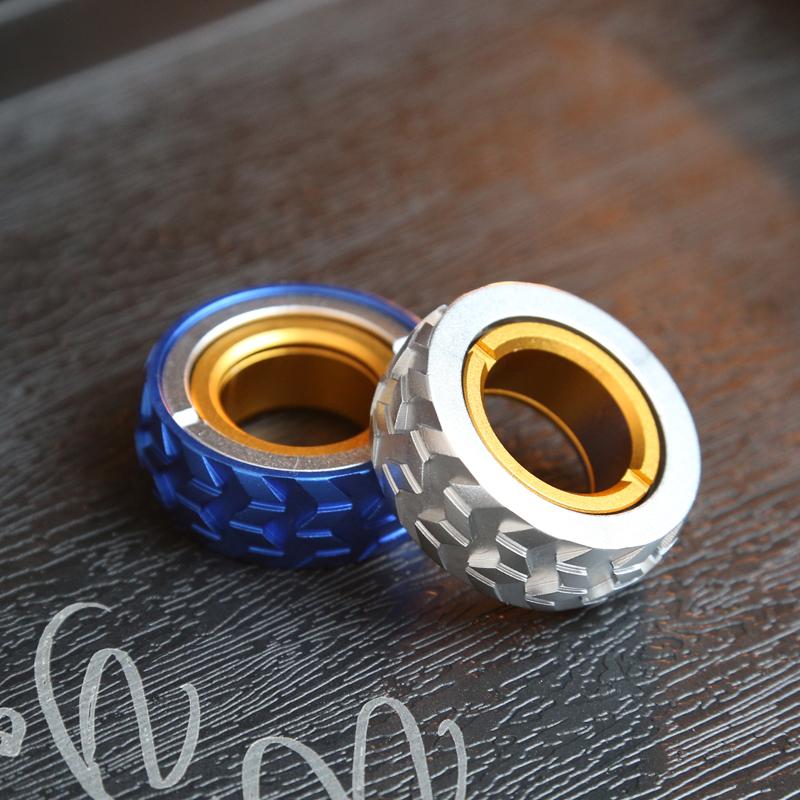 Anello Tattile per Pneumatico Anello a Cricchetto Meccanico Fidget Giocattoli EDC Lega di Alluminio Punta delle Dita Metallo Giocattoli Pneumatici Spinner Antistress Giocattoli Fidget