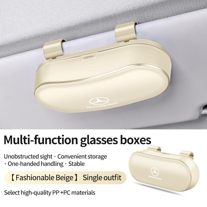 Car Sun Visor Glasses Box Portable Sunglasses Eyeglass Case for Mercedes Benz B/C/E/S Class A Class C200L GLC GLK CLA GLA W201